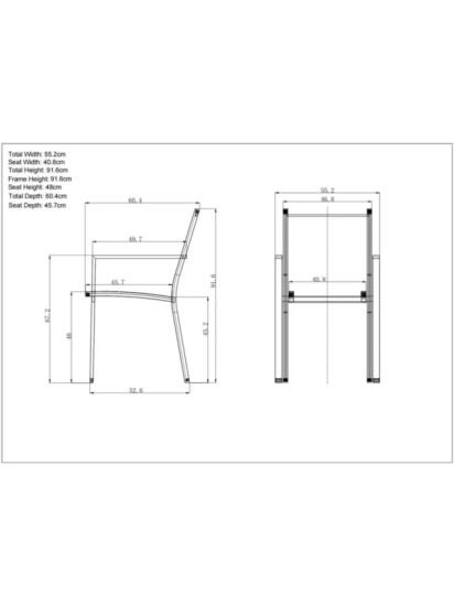Garden dining chairs, set of 2, grey