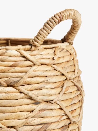 Patterned Weave Water Hyacinth Planter